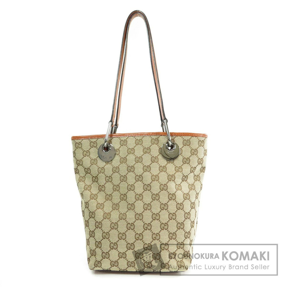 Gucci GG Canvas Eclipse Tote Shoulder Bag Brown